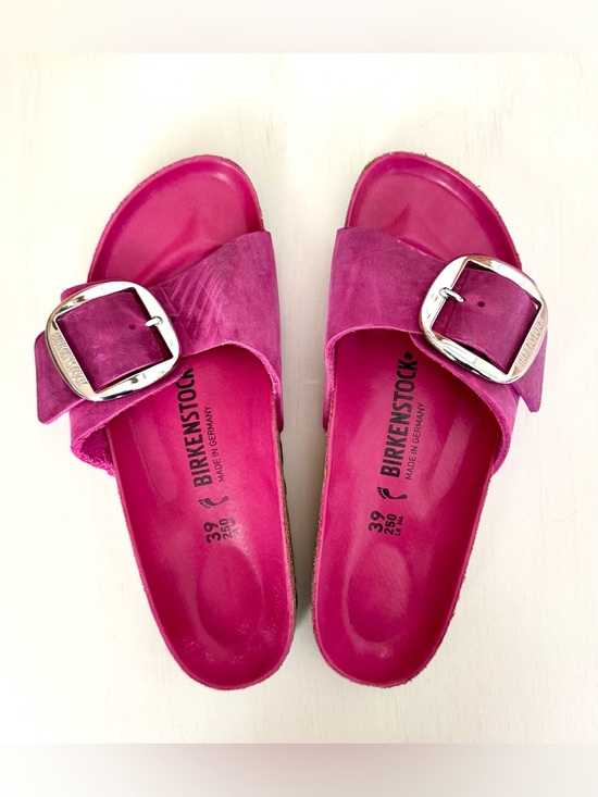 Birkenstock Shoes - Birkenstock - Madrid Big Buckle - Fuscia Leather w Silver Buckle - Size 39 - EUC